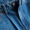 Jeans de ganga de algodão de alta qualidade com perna larga