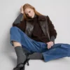 Jeans de ganga de algodão de cintura alta e corte afunilado