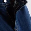 Jeans de ganga de algodão de cintura alta e corte afunilado