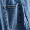 Jeans de ganga de algodão de cintura alta e corte afunilado