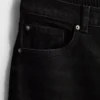 Jeans de ganga de algodão de cintura alta e corte afunilado