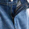 Jeans de ganga de algodão de cintura alta e corte afunilado