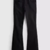 Jeans de ganga de algodão, de cintura média e perna larga