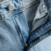 Jeans de ganga de algodão, de cintura média e perna larga