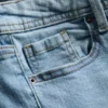 Jeans de ganga de algodão, de cintura média e perna larga