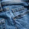 Jeans de ganga de algodão, de cintura média e perna larga
