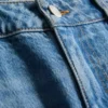 Jeans de ganga de algodão de cintura média e perna reta
