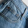 Jeans de ganga de algodão de cintura média e perna reta