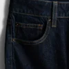 Jeans de ganga de algodão de cintura média e perna reta
