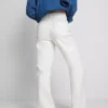Jeans de ganga de algodão de perna reta
