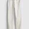 Jeans de ganga de algodão de perna reta