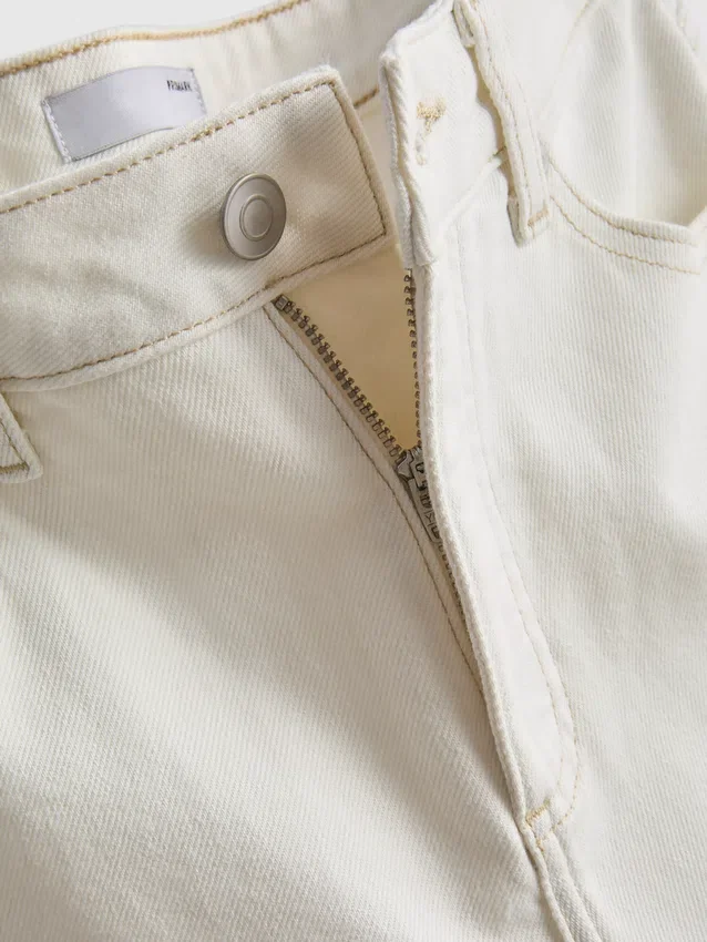Jeans de ganga de algodão de perna reta