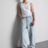 Jeans de ganga largos de cintura média