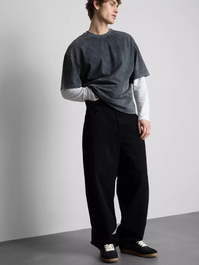 Jeans de ganga largos de cintura média