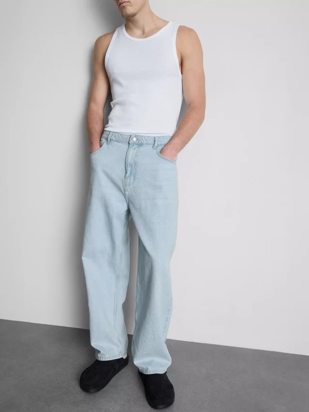 Jeans de ganga largos de cintura média