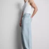 Jeans de ganga largos de cintura média