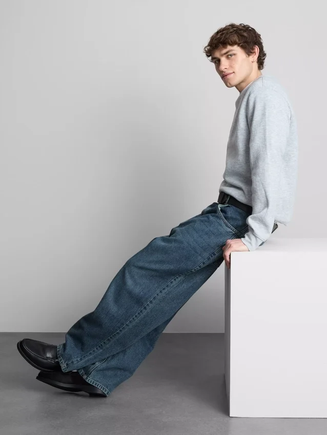 Jeans de ganga largos de cintura média