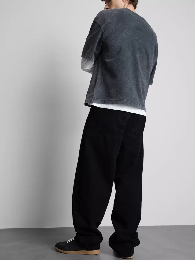 Jeans de ganga largos de cintura média