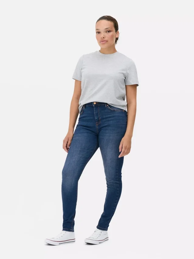 Jeans justos de cintura alta