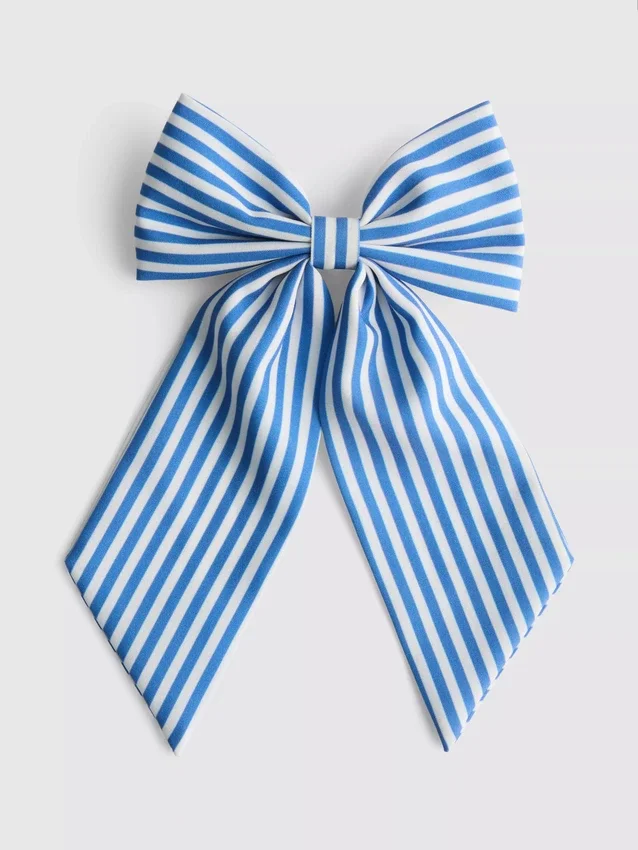 Laço para o cabelo às riscas