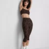 Leggings capri desportivas com padrão de leopardo