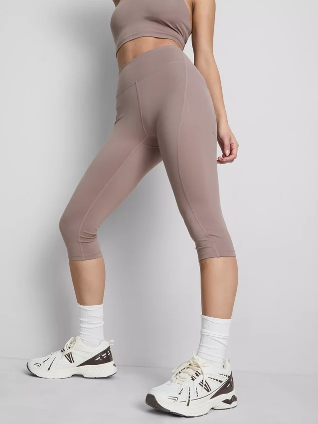 Leggings capri desportivas de cintura alta