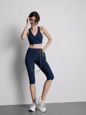 Leggings capri desportivas de cintura alta, com apoio suave
