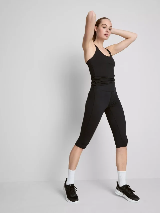 Leggings capri desportivas de cintura alta, com apoio suave