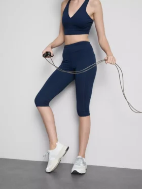 Leggings capri desportivas de cintura alta, com apoio suave