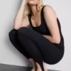 Leggings de crepe com presilhas