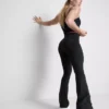 Leggings desportivas de cintura alta, apoio suave e corte alargado