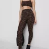 Leggings desportivas de cintura alta com padrão leopardo