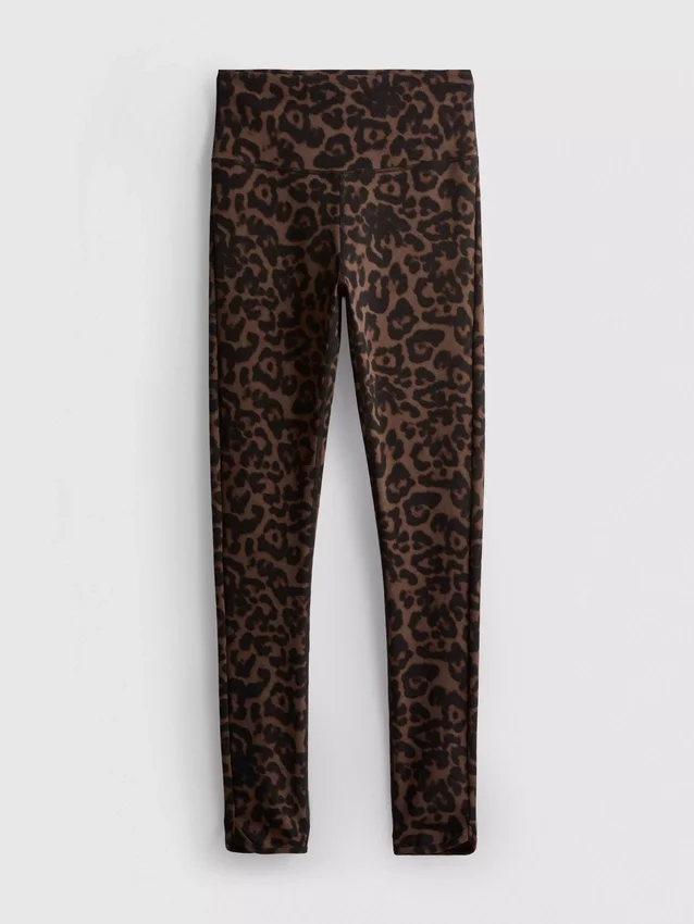 Leggings desportivas de cintura alta com padrão leopardo