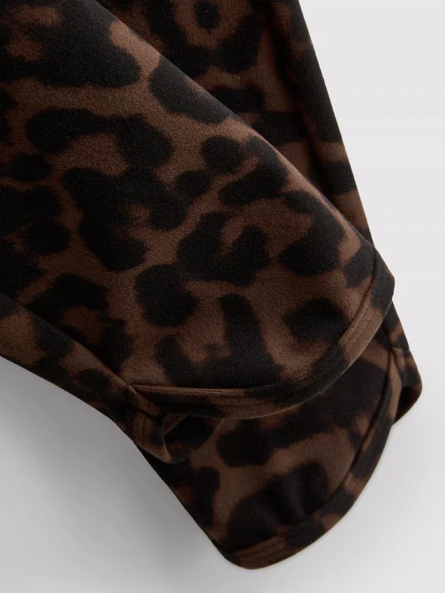 Leggings desportivas de cintura alta com padrão leopardo