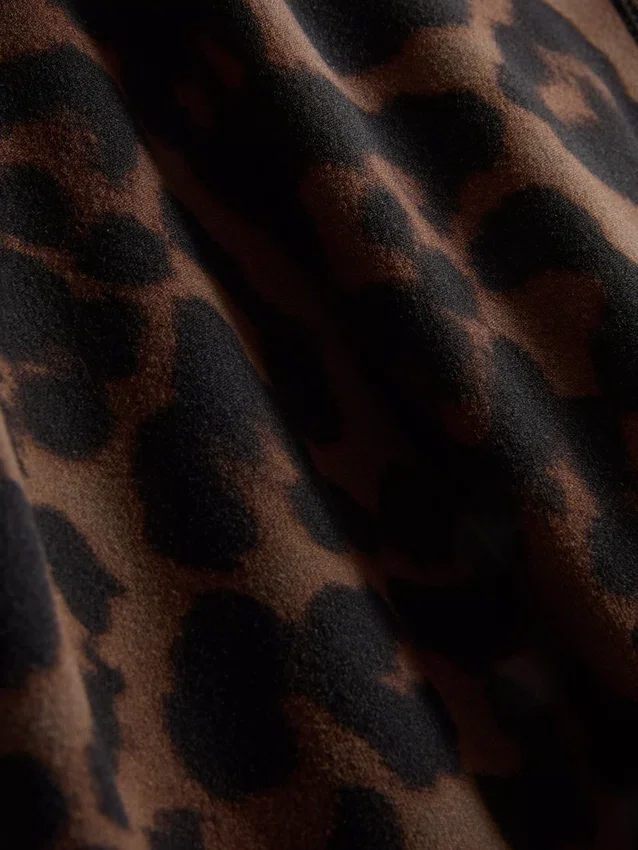 Leggings desportivas de cintura alta com padrão leopardo