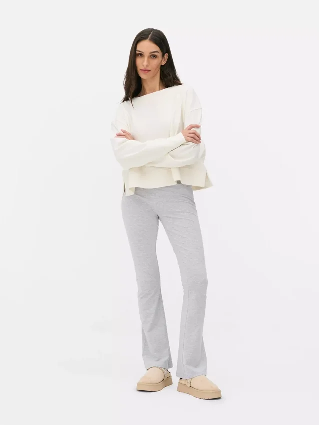 Leggings desportivas de cintura alta e corte largo