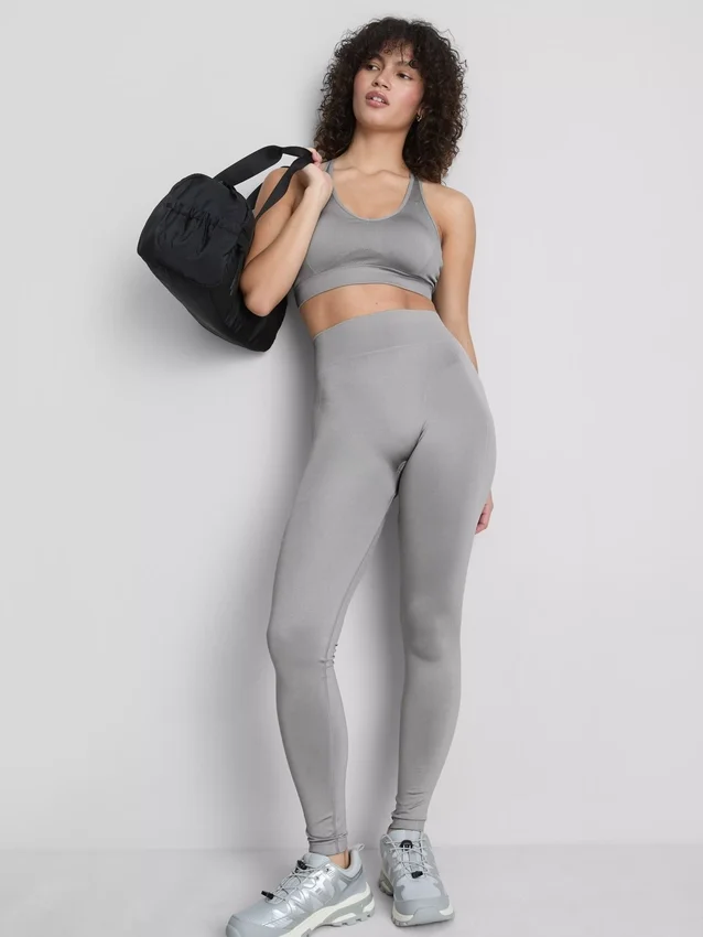 Leggings desportivas sem costuras e de alto brilho