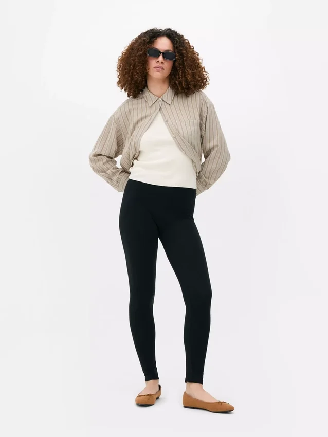 Leggings em mistura de algodão