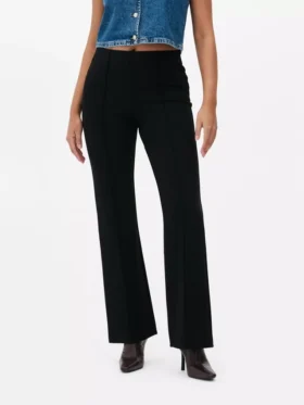 Leggings largas de cintura média em tecido ponte