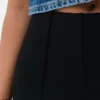Leggings largas de cintura média em tecido ponte