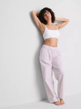 Love to Lounge with these straight-leg striped pajama pants