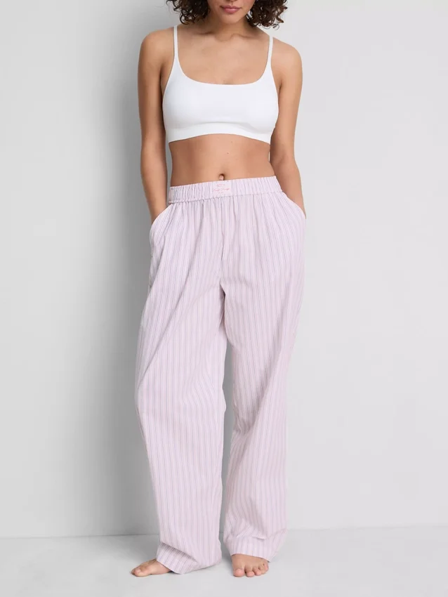 Love to Lounge with these straight-leg striped pajama pants