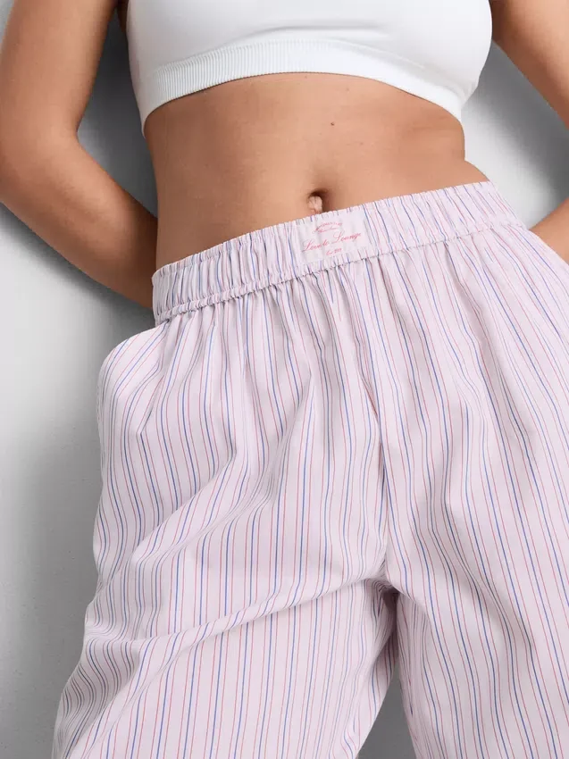 Love to Lounge with these straight-leg striped pajama pants