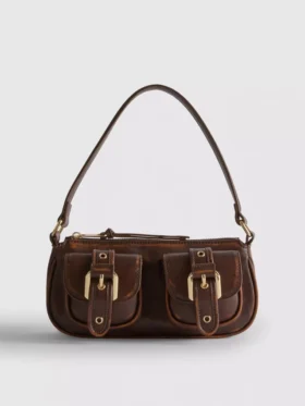 Mala de ombro com bolso com fivela