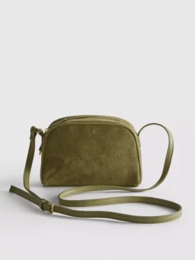 Mini bolsa a tiracolo em imitação de camurça