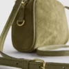 Mini bolsa a tiracolo em imitação de camurça