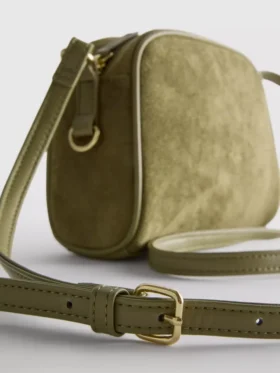 Mini bolsa a tiracolo em imitação de camurça