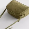 Mini bolsa a tiracolo em imitação de camurça