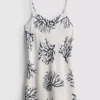Mini-chemise estampada em tons de coral