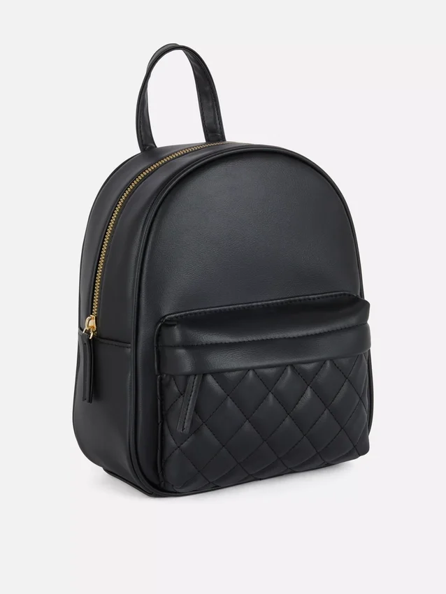 Mini-mochila com acolchoado em losango